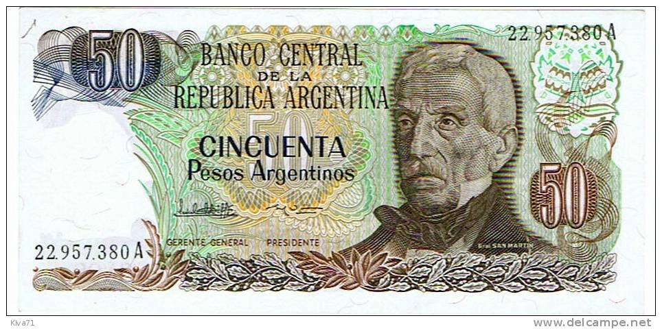 50 Pesos     "ARGENTINE"     UNC     Ble 4 - Argentinië