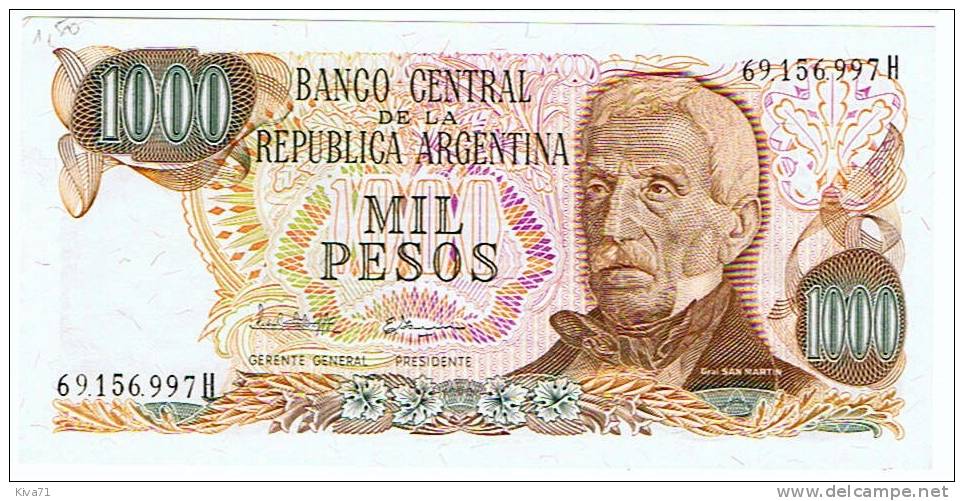 1000 Pesos     "ARGENTINE"     UNC      Ble 4 - Argentinien