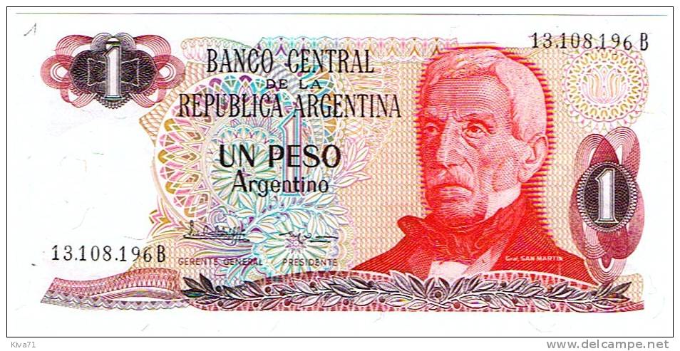 1 Peso     "ARGENTINE"     UNC      Ble 4 - Argentinië