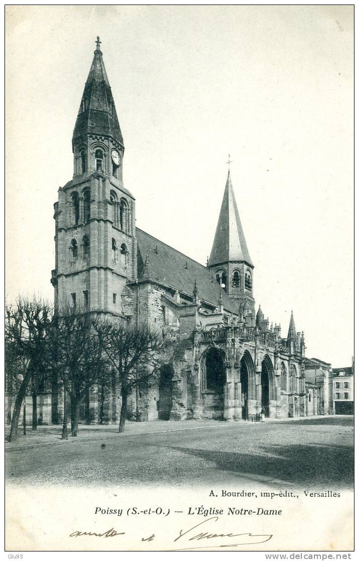 Lot 6 CPA - Poissy (78) - église (x 2) + Moulin + Pont + Restaurant + Meissonier - Poissy