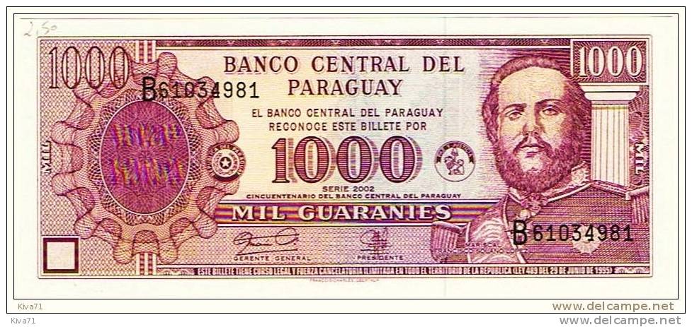 1000 Guaranies "PARAGUAY"  Série  2002  UNC  Ble 62 - Paraguay