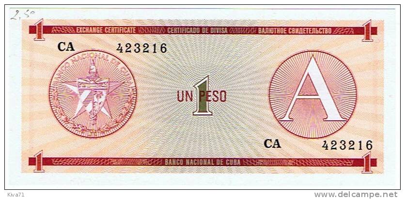 1  Peso A  Touristes "CUBA"    UNC    Ble13 - Kuba