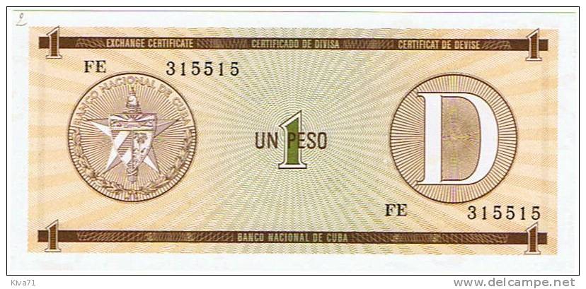 1  Pesos D  Touristes "CUBA"    UNC    Ble 13 - Cuba