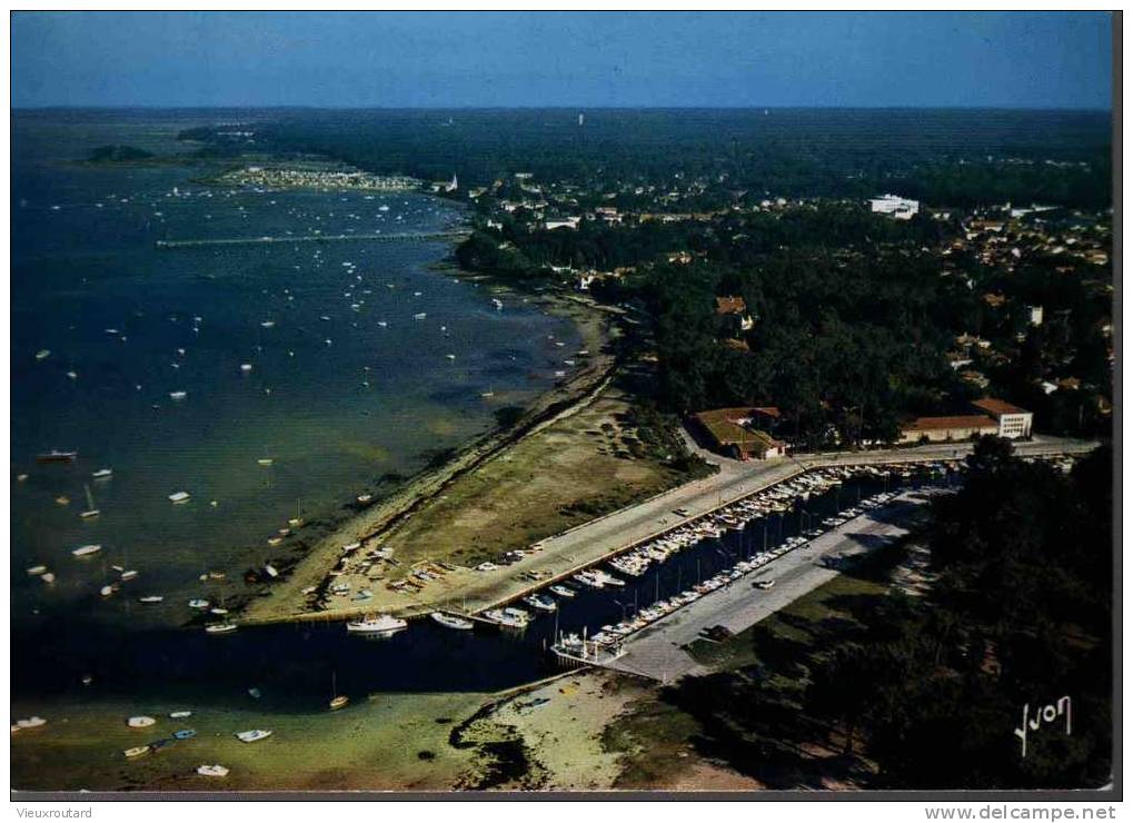 CPSM. ANDERNOS LES BAINS. VUE DU CIEL. 1ER PLAN. LE PORT DE PLAISANCE DU BETEY.AU FOND. JETEE ET PORT DES PECHEURS.... - Andernos-les-Bains