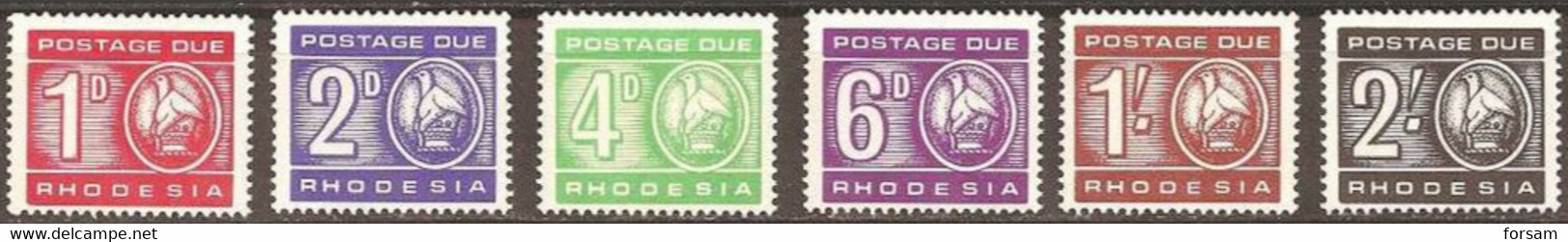 RHODESIA..1967..Michel # 5-10...MLH...Portomarken...MiCV - 18 Euro. - Rhodesien (1964-1980)