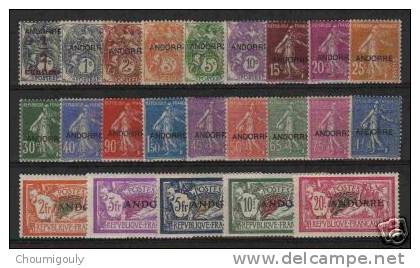 ANDORRE 1931 Y&T 1/23 "23 VALEURS", NEUFS Xx TTB - Nuevos