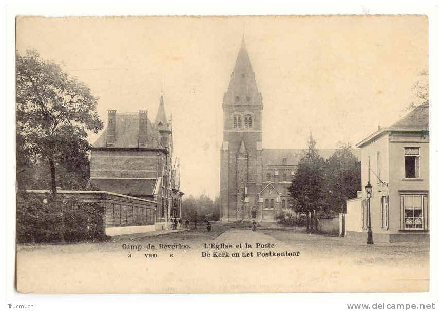 C6745 - Camp De Béverloo - L' Eglise Et La Poste - Leopoldsburg (Camp De Beverloo)