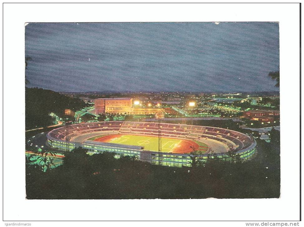 ROMA - 1963 - Veduta Dello Stadio Olimpico (notturno) - Viaggiata - In Buone Condizioni - DC2204. - Stadiums & Sporting Infrastructures