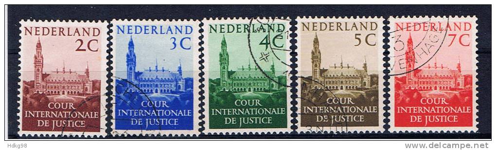 NL Niederlande 1951 Mi 27-30 33 Dienstmarken: Internationalrt Gerichtshof Den Haag - Servizio