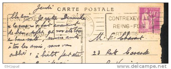 1935 France 88  Vosges  RBV Contrexeville  Thermes  Terme Thermae Sur Carte - Hydrotherapy