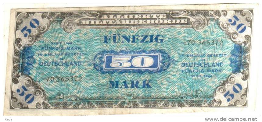 GERMANY 50 MARK BLUE  MOTIF  FRONT  & BACK DATED SERIES 1944 P? READ DESCRIPTION CAREFULLY !! !! - 50 Mark