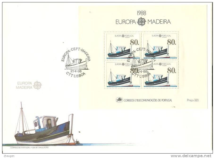 MADEIRA  1988 EUROPA CEPT MS  FDC - 1988