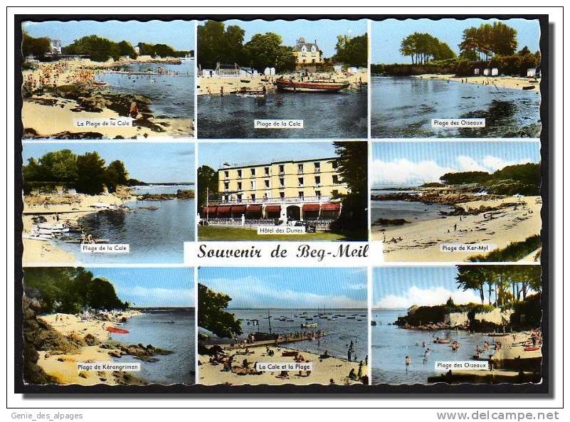 29 BEG-MEIL, Multivues, Souvenir, CPSM 10x15, Ed Artaud, Gaby, Voyagé En 1966, Bon état - Brignogan-Plage