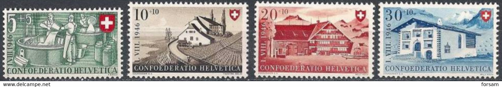 SWITZERLAND..1946..Michel # 471-474...MLH. - Neufs