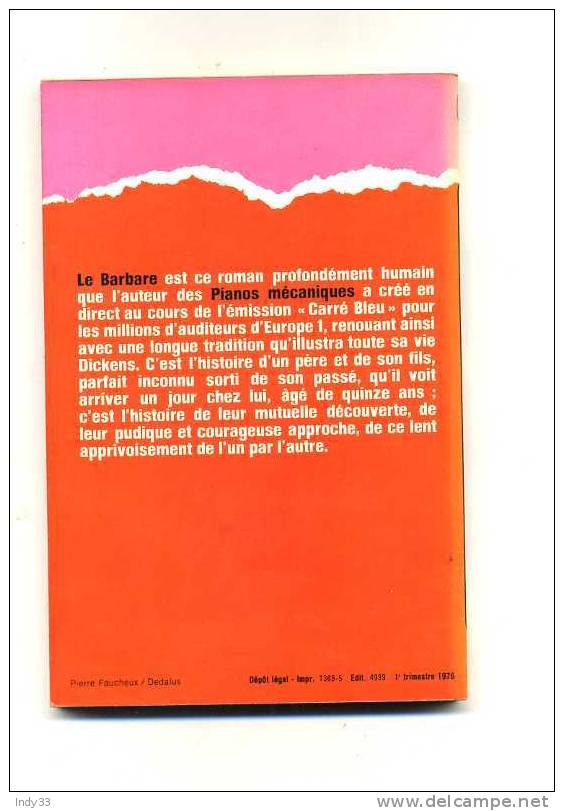 - LE BARBARE . PAR H.-F. REY . LE LIVRE DE POCHE N°4712     1976. - Novelas Negras