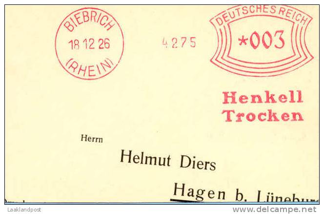 Germany Top Meter Henkel Biebrich 18-12-1936 - Scheikunde