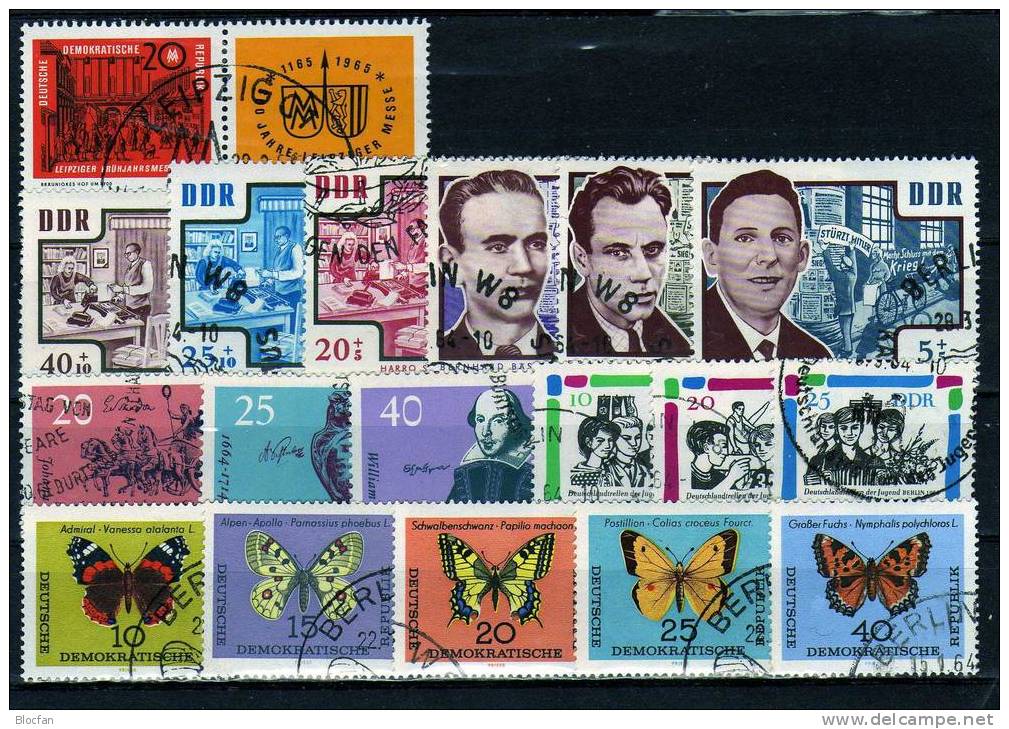 DDR O Jahrgang 1964 1004/8-1081/3 Schmetterlinge Bis Sonnen-Blocks 23 Ausgaben 180€ - Sammlungen (im Alben)