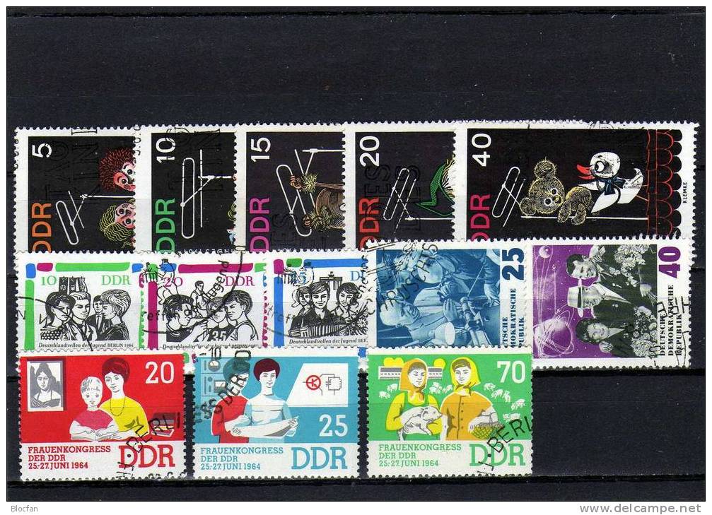 DDR O Jahrgang 1964 1004/8-1081/3 Schmetterlinge Bis Sonnen-Blocks 23 Ausgaben 180€ - Sammlungen (im Alben)