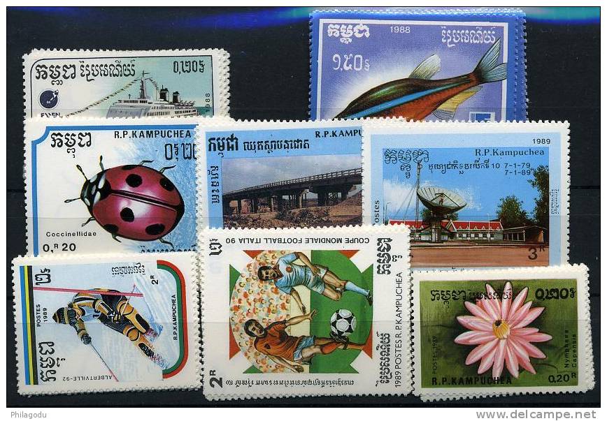 Collection 1983-1989 POSTE  Et  AERIENNE   ++  Séries Complètes Thématiques **  Joli Lot Cote 243 E - Kampuchea