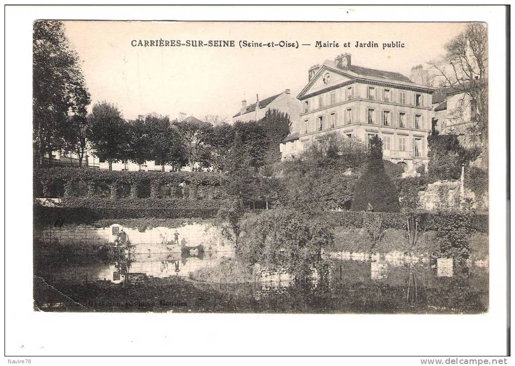 78 Cpa  CARRIERES Sur SEINE)    Mairie Et Jardin Public - Carrières-sur-Seine