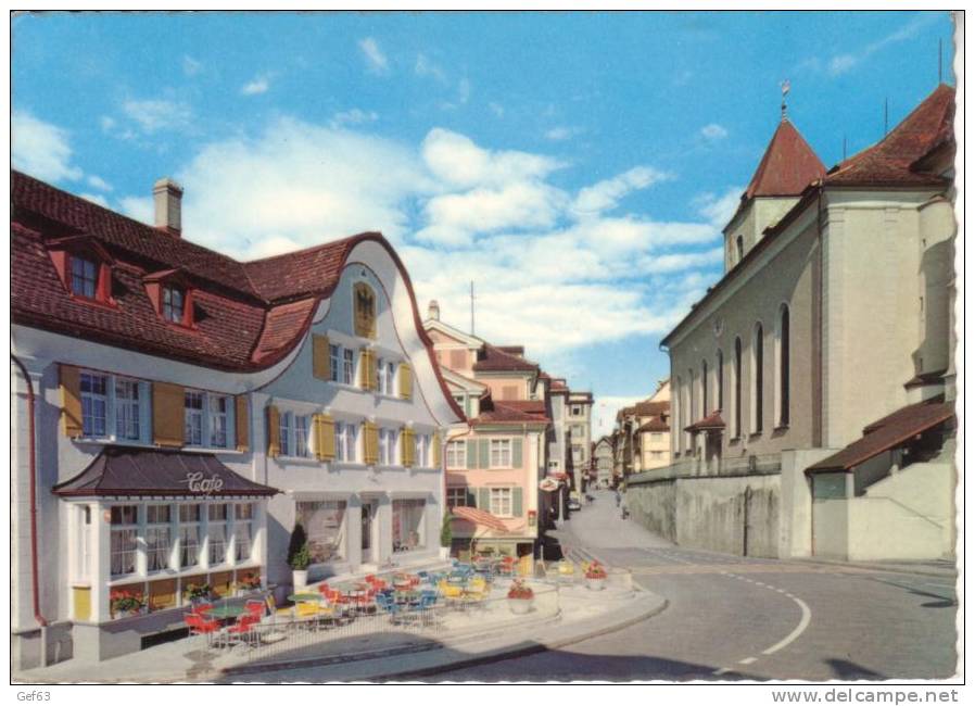 Appenzell - Café Adler Mit Hauptgasse (1962) - Appenzell