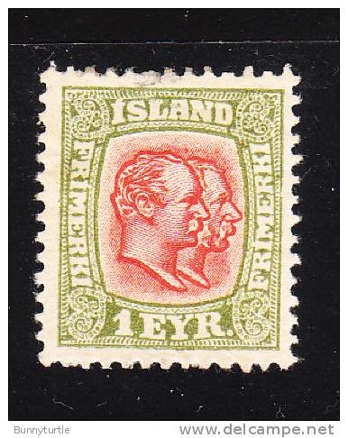 Iceland 1907-08 Kings Christian IX & Frederik VIII 1e Perf 13 Used - Oblitérés