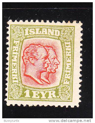 Iceland 1915-18 Kings Christian IX & Frederik VIII 1e Perf 14 Mint - Nuevos