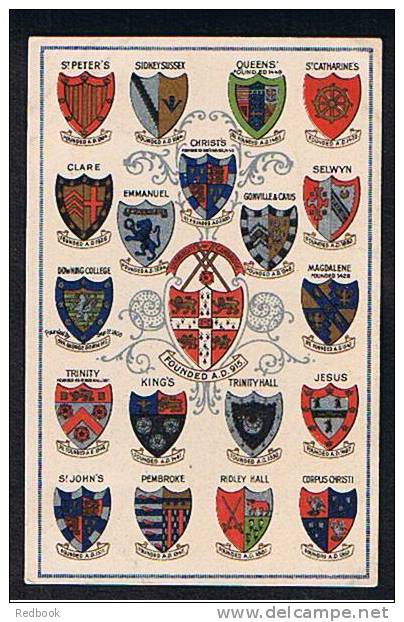 Early Heraldic Coats Of Arms Postcard Cambridge University Colleges - Ref 255 - Cambridge