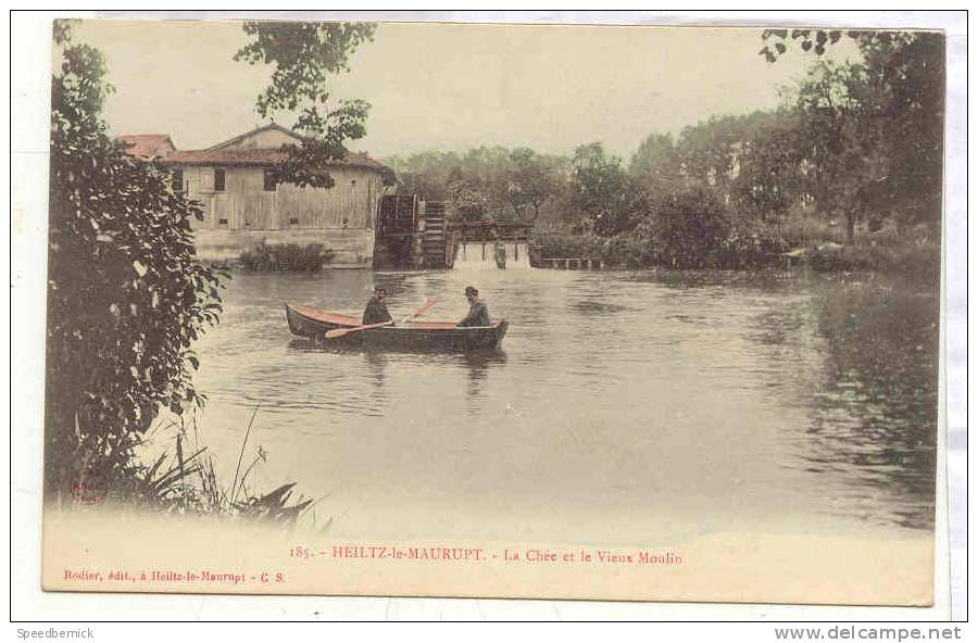 13359 Heiltz-le-maurupt . La Chée Et Le Vieux Moulin . 185 Rodier Heiltz . Barque Colorisée - Autres & Non Classés