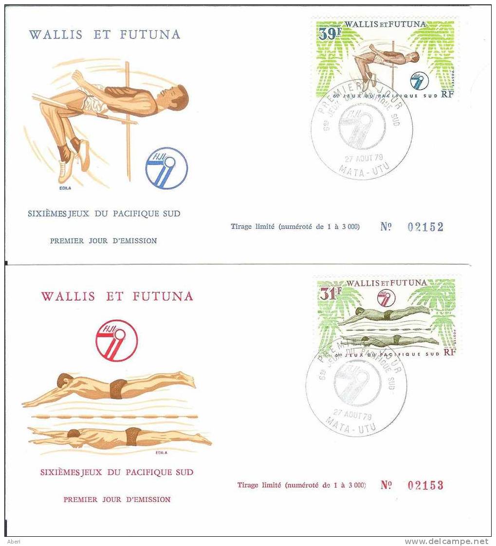 FDC 350  WALLIS Et FUTUNA - POSTE 243- 244 - JEUX Du PACIFIQUE SUD - FDC