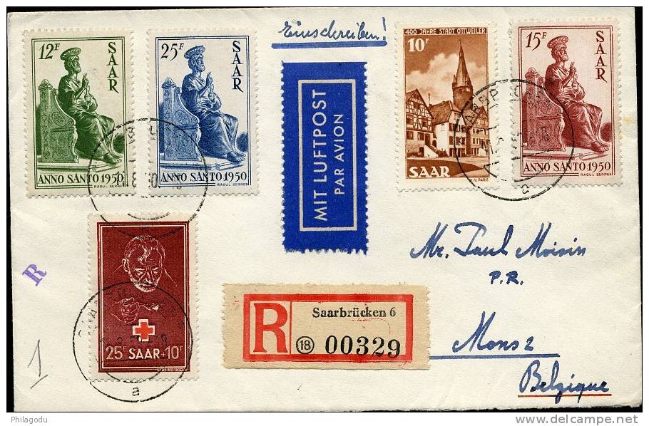 E-Brief 329     11-9--1950   ANNO  SANTO     OTTWEILER      Michel  165   Euros - Brieven En Documenten