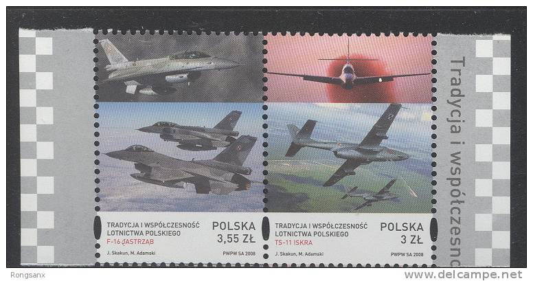 2008 POLAND AIR FORCE  2V - Unused Stamps