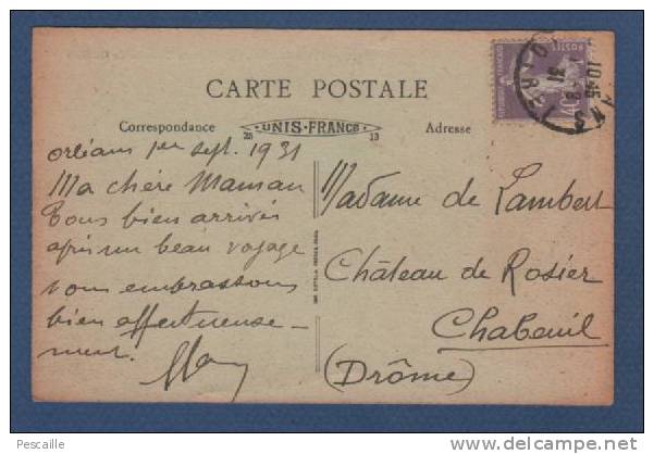 CP MALESHERBES - 45 - DONJON DU CHATEAU DE ROUVILLE - UNIS FRANCE - CIRCULEE EN 1931 - Malesherbes