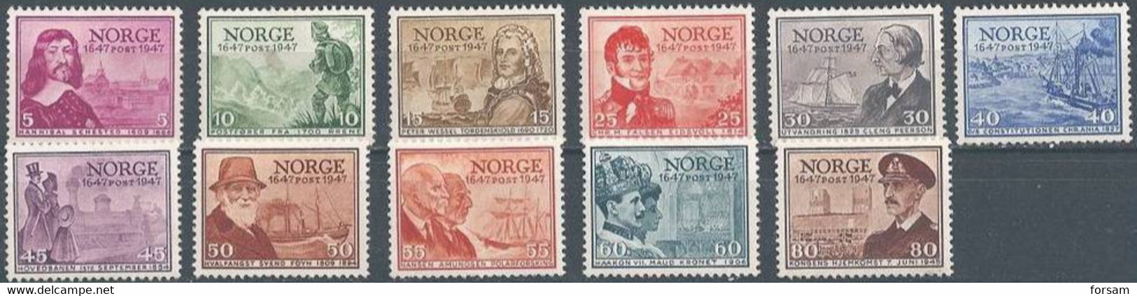 NORWAY..1947..Michel# 323-333...MLH...MiCV - 34 Euro. - Ongebruikt