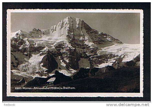 Real Photo Postcard Switzerland Murren - Allmendhubel U. Breithorn Climbing Mountaineering Sport Theme - Ref 256 - Port
