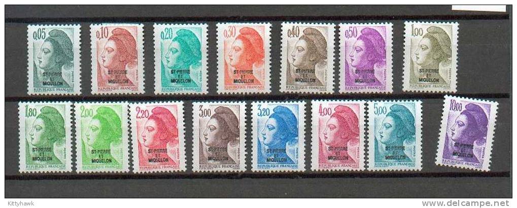 SPM 142 - YT 455 à 469 * - Charnières Complètes - Unused Stamps