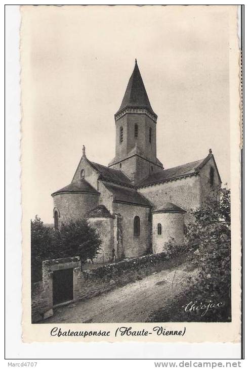 CHATEAUPONSAC 87 L Eglise En Date De 1954 Avc Timbre 8 Francs Recto Editions Theojac Carte Dentelée - Chateauponsac