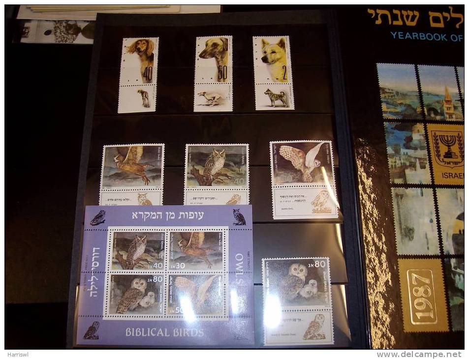 ISRAEL 1987 YEARBOOK MINT TAB STAMPS - Unused Stamps (with Tabs)