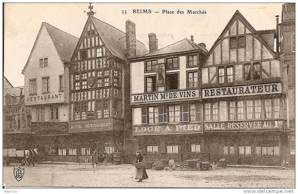 33 REIMS : Place Des Marchés - Cachet De La Poste 1907 - Reims