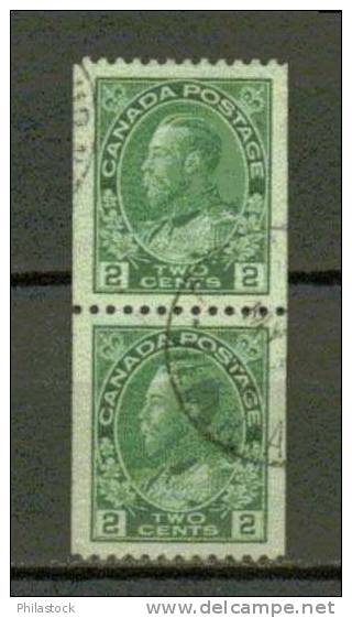 CANADA N° 109 B Obl. Centrage Paire Dent. 12 Honrizontalement. - Gebruikt