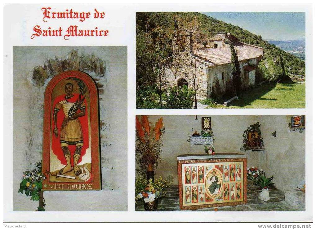 CPSM.  ILLE SUR TET. ERMITAGE DE ST MAURICE. FETE ET APLECH LE LUNDI DE PENTECOTE. DATEE 1995. FLAME. - Otros & Sin Clasificación