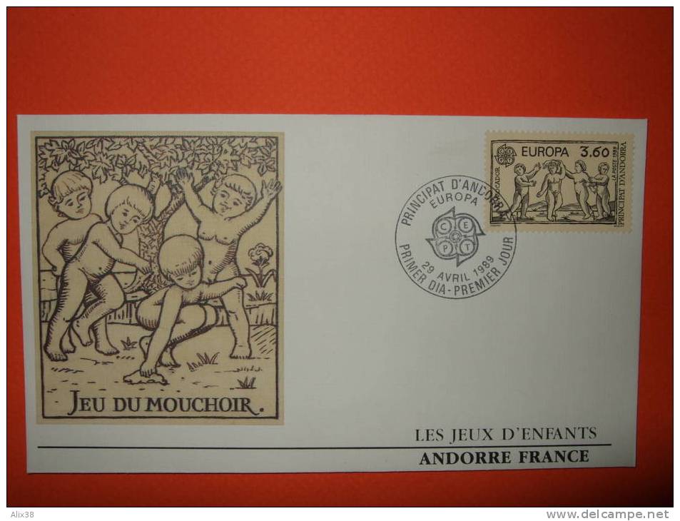 EUROPA 1989. 3 ENVELOPPES 1er Jour ( Andorre ) - 1989