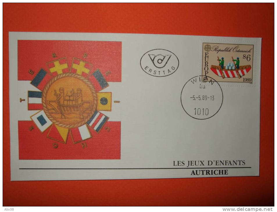 EUROPA 1989. 3 ENVELOPPES 1er Jour ( Autriche Et Liechtenstein ) - 1989