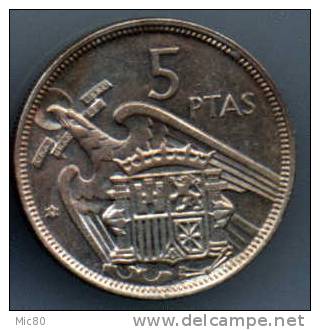 Espagne 5 Pesetas 1957 (75) Sup+ - 5 Pesetas