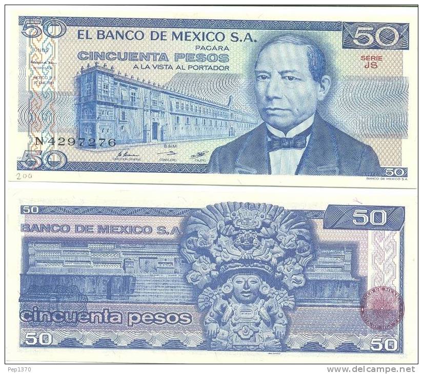 BILLETE DE 50 PESOS DE MEXICO DE 1981  NUEVO SIN CIRCULAR - Mexico