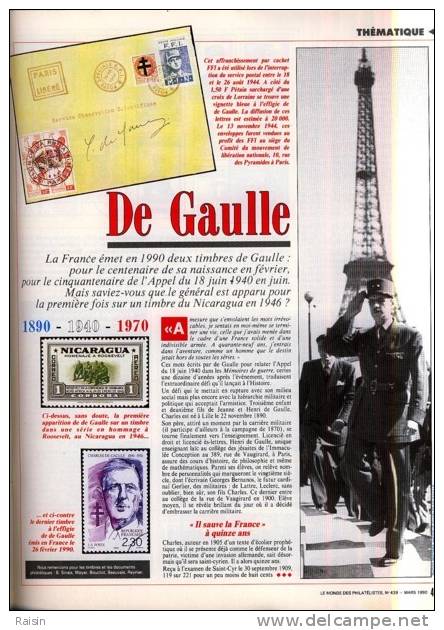 Le Monde Des Philatélistes N°439 Mars1990 DE GAULLE  Agence Spatiale Européenne MAIL BOAT  TBE - Französisch (ab 1941)