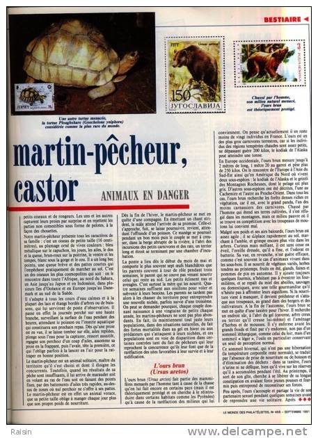 Le Monde Des Philatélistes N°455 Sept;1991 1961-1991 Traité Sur L´Antarctique  Rentrée POULBOT Travail:poster TBE - Francesi (dal 1941))