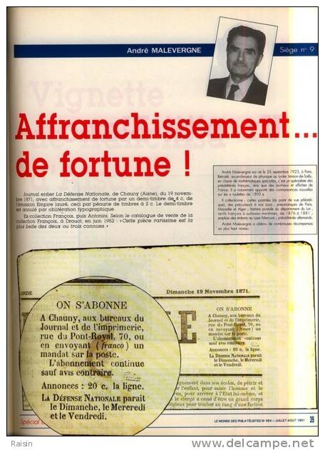 Le Monde des philatélistes N°454 Juil.Août1991 Spécial Académie Philatélie BONAPARTE CP.Parfum Iles COCOS TBE