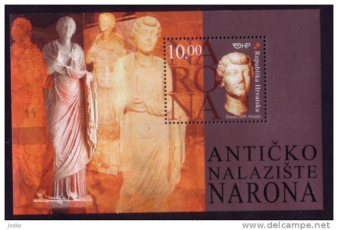 NARONA ( Croazia Bloc MNH** ) Roman Mitologia Latin Mythology Ancient Rome Roman Site Italy Roma Romans Italia Sculpture - Mythologie