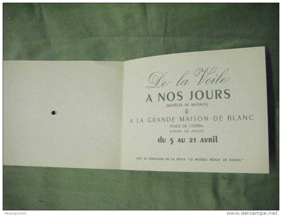 Carte D´invitation-de La Voile A Nos Jours --a La Grande  Maison De Blanc Du 5 Au 21 Avril  -jean Colin Jl7879-7880 - Autres & Non Classés